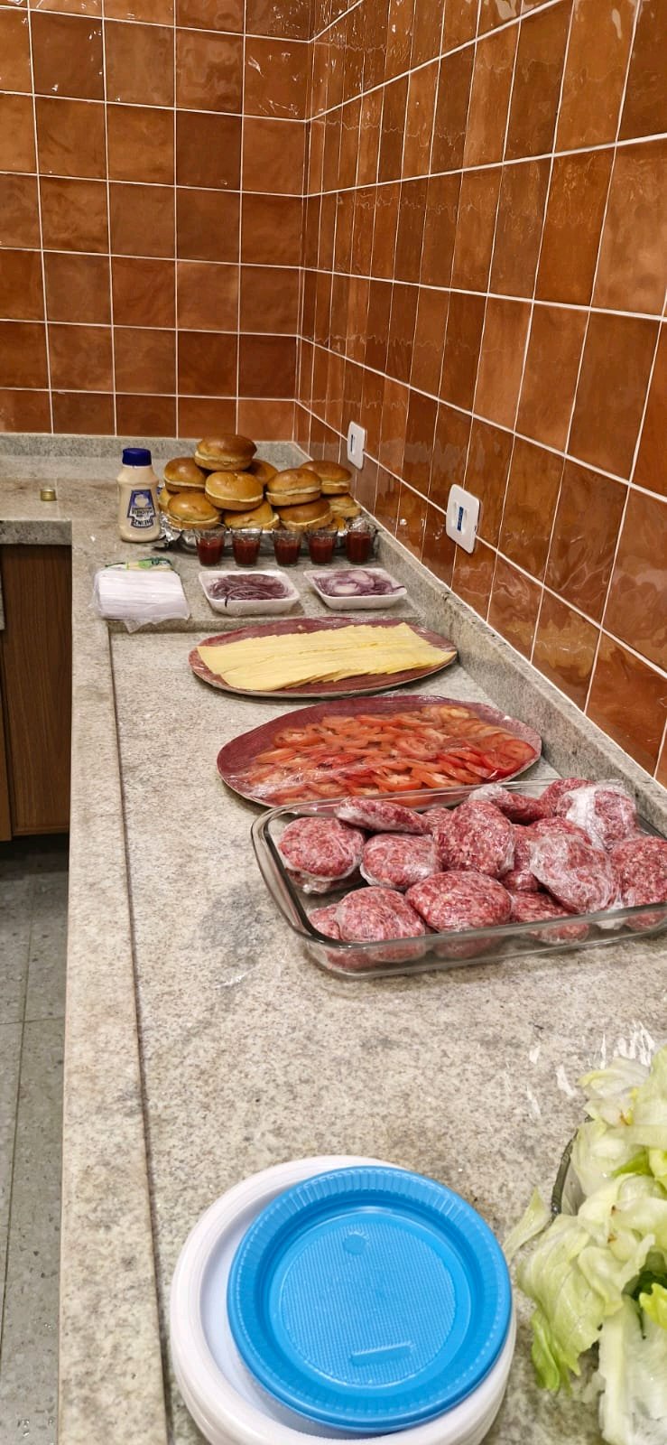 Freshly made artisan hamburger